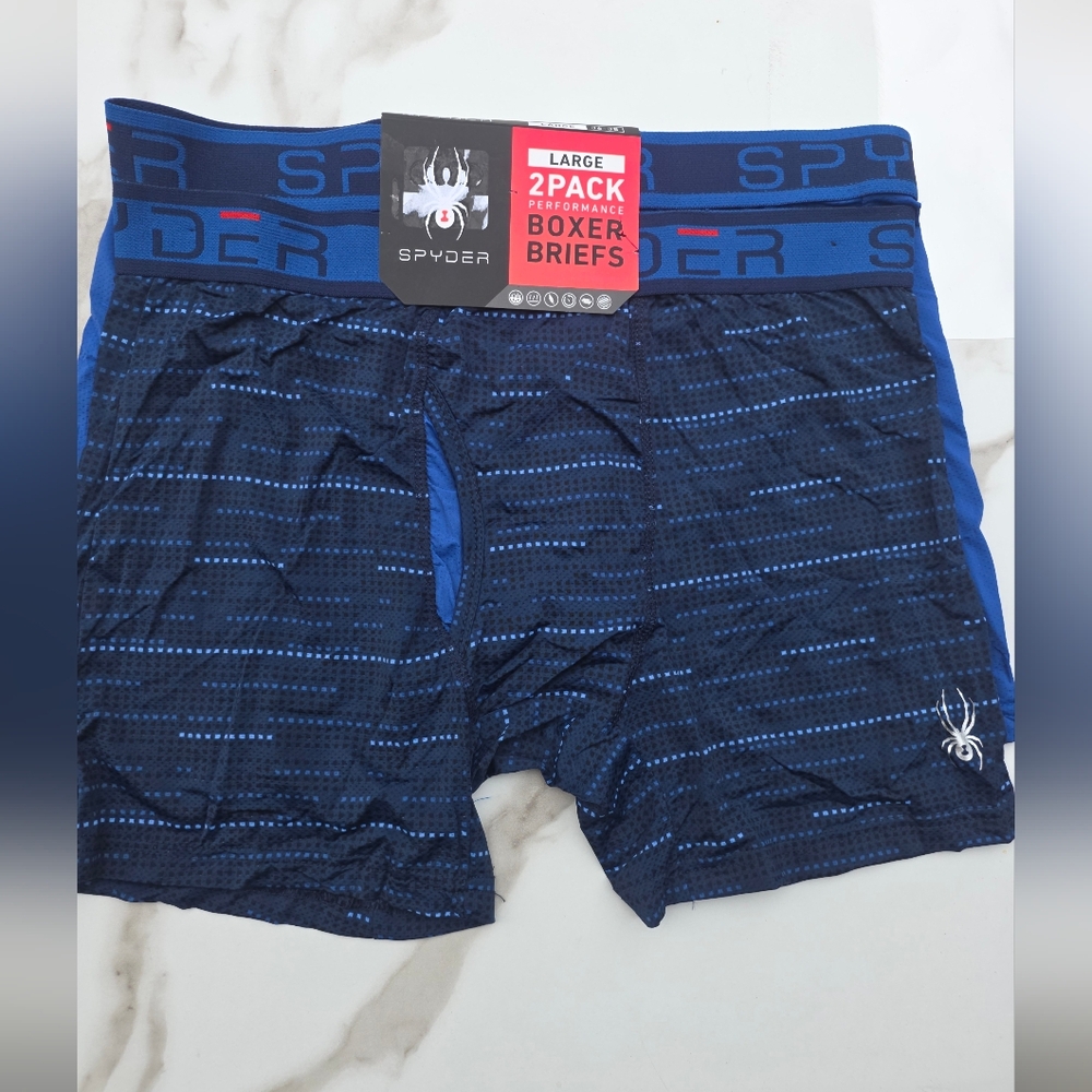Men's Spyder Performance Mesh Boxer Briefs 2 Pack Large Nylon